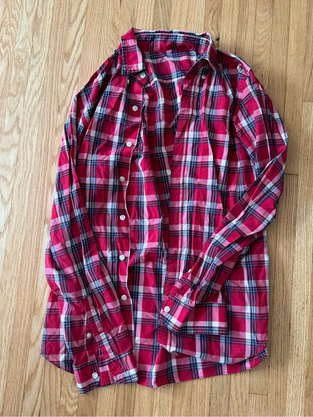 J. Crew Men's Red Plaid Button-Up Shirt